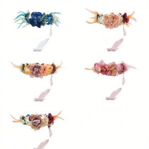 Cintura Decorativa con Fiore di Nastro e Piume su Entrambi i Lati, 4 Cm, Accessorio Moda per Donne - Product Image 1