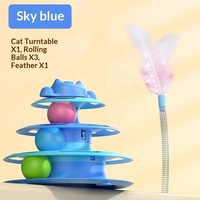 Jouet interactif automatique pour chat à 4 niveaux avec billes, jouet de puzzle pour animaux de compagnie pour chats d'intérieur