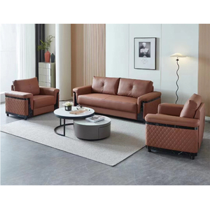 أريكة مكتب انتظار للاستقبال من المصنع مباشرة للبيع بالجملة أريكة مكتب 3 مقاعد ترفيهية من الجلد الصناعي - Product Image 3