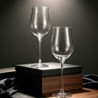 Verre à vin rouge transparent en forme de tulipe à large ouverture - Verre haut de gamme pour usage domestique - Coupe à arôme grande capacité