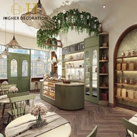 Meubles de boulangerie sur mesure pour boulangerie verte, vitrine à gâteaux, desserts et pains, comptoir de présentation en verre pour boulangerie