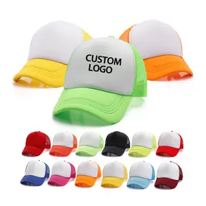 Chapeau de sport à 5 panneaux pour hommes, logo personnalisé, en mousse de haute qualité, logo brodé, en polyester, par Sublimation, chapeau de camionneur, vente en gros