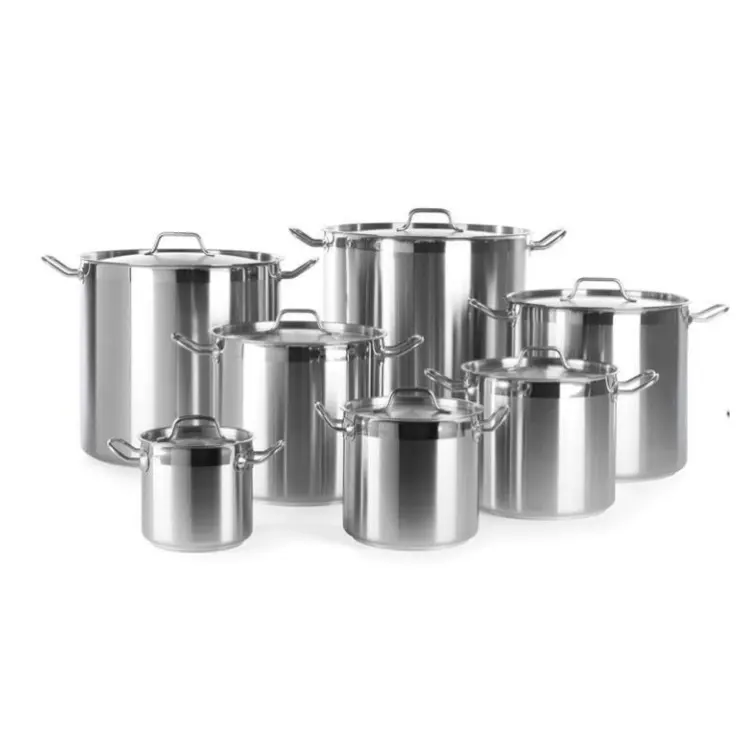 Restaurant Kitchen Commercial Soup Stock Pots Stainless Steel Heavy Duty Stock Pot