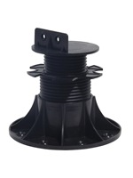 Support de terrasse extérieur en plastique réglable pour poutre, socle de support de plancher noir, garantie 1 an