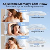 King Size Gel-Memory-Foam Kühlendes Verstellbares Festes 2-teiliges Rechteckiges Kissenset mit Gestepptem Rautenmuster 4,4kg Modell MFP8403