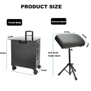 Tattoo <b>Trolley</b> <b>Tool</b> Case Cart 3 Drawers Portable Tattoo Workstation with Self Lock Wheels and Armrest - Product Image 2