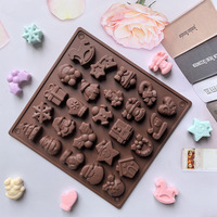 Cavité décoration de noël boîte-cadeau forme Silicone chocolat moule jetable résine bac à glace pour gâteau outils Opp sac