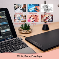 VEIKK VK640 Tablette de dessin numérique avec stylo pour PC/ordinateur portable/Android, idéale pour les enfants, les débutants, l'animation, l'OSU, l'art et le design