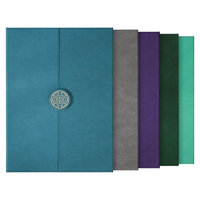 Funda para Certificado de Cuero Suave Multicolor, Diseño Tríptico con Hebilla Metálica Tradicional China, Hoja Interior Imprimible, Porta Diplomas