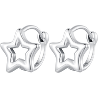 Boucles d'oreilles trèfle à quatre feuilles plaqué or rose-clous étoile et lune en argent sterling S925, bijoux de fête fantaisie couleur CZ pour femmes
