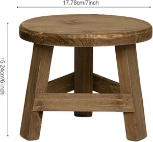 Support de plantes d'intérieur en <span class=keywords><strong>bois</strong></span> de pin sculpté à la main, <span class=keywords><strong>tabouret</strong></span>, support pour plantes en pot, décoration rustique style ferme, support décoratif pour plantes, carton - Product Image 2