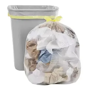 Trung bình nhà bếp Dây Kéo Thùng rác Túi 8 gallon trắng rõ ràng nhựa nhà bếp Thùng rác Túi