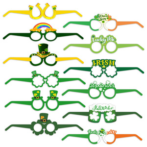 Holiday <strong>Party</strong> Accessories Decorative <strong>Shamrock</strong> Photo Booth Props 6PCS Green <strong>Glasses</strong> St. Patrick's Day <strong>Glasses</strong> - Product Image 6