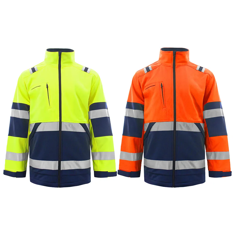 AI-MICH Segurança Bordados Workwear Construção Inverno Visível Laranja Espessado Reflexivo Mens Jaquetas De Segurança