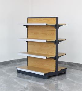 مباشر من المصنع! الثقيلة الراحة رف تخزين ضوء الخشب الحبوب نمط البقالة رفوف - Product Image 4