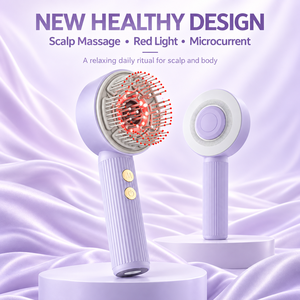Peine Masajeador de Cuero Cabelludo Portátil con Luz Roja y Microcorriente, Cepillo Desmontable Impermeable para Cuidado del Cabello en Casa o Salón - Product Image 1