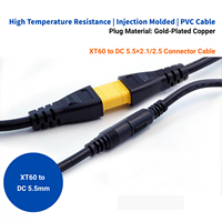 Câble d'extension haute intensité XT60 vers DC 5.5x2.1/2.5mm, câble d'alimentation en cuivre pur 12AWG pour drone RC FPV quadricoptère