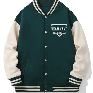 秋季男士定制标志大学学院夹克时尚长袖休闲棒球夹克刺绣涂层 - Product Image 3