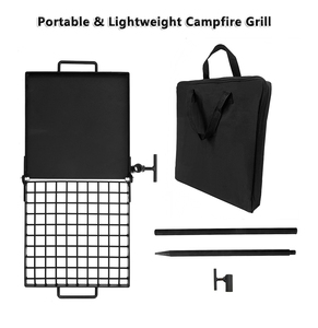 Parrilla Giratoria 360° Resistente para Fogatas, Parrilla Ajustable en Altura para Fogatas, Rejilla para Asar, Parrilla para Barbacoa para Acampar con Bolsa de Transporte - Product Image 4