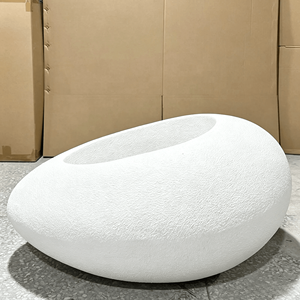 <span class=keywords><strong>Maceta</strong></span> Moderna y Sencilla de Fibra de Vidrio Blanca para Interiores/Exteriores, Macetas Grandes de Forma Ovalada para Jardín y Centro Comercial, <span class=keywords><strong>Maceta</strong></span> Art Deco - Product Image 3