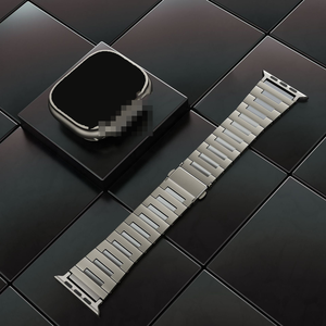 Cinturino in titanio e metallo da uomo per Apple <span class=keywords><strong>Watch</strong></span> <span class=keywords><strong>9</strong></span> 8 7 6 5 4 da polso di ricambio regolabile con chiusura a chiusura a chiusura doppia cinghia - Product Image 4