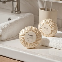 Savon de toilette rond miniature personnalisé avec logo, 30g, 25g, 20g, 15 grammes, avec emballages pour kit d'accueil 5 étoiles