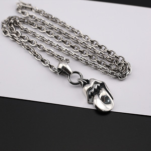 Chrome Hearts Vintage-Anhänger-Halskette für Herren und Damen, versilbert, Sport-Retro-Punk-Mode, trendige Pulloverkette, christliches Geschenk - Product Image 4