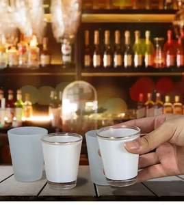 NUEVO Estilo 2023 al por mayor Vasos de chupito de tequila de 1.5oz, Vasos de chupito de whisky tipo bala, Vasos de vidrio con estampado para fiestas estilo americano - Product Image 3