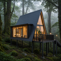 Villa modulaire à faible envergure de 1 à 3 chambres, isolée thermiquement, maison préfabriquée, mini-maison triangulaire pour appartement, chalet préfabriqué
