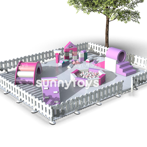 Set Noleggio Palestra per Bambini con Scivolo, Ponte in Schiuma, Blocchi, Piscina di Palline Bianche, Tappetino, Recinzione, Attrezzatura per Giochi Morbidi per Feste - Product Image 6