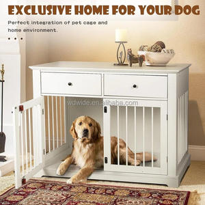 <span class=keywords><strong>Cage</strong></span> pour chien Maison pour chien d'intérieur avec deux portes et serrure, avec tiroirs de rangement et grandes cages pour chiens de table - Product Image 3