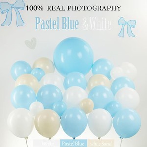 Arc de <span class=keywords><strong>ballon</strong></span> <span class=keywords><strong>bleu</strong></span> nœud papillon 130 pièces décorations de fête d'anniversaire avec ballons en Latex <span class=keywords><strong>bleu</strong></span> <span class=keywords><strong>pastel</strong></span> bébé douche mariage photomaton - Product Image 2