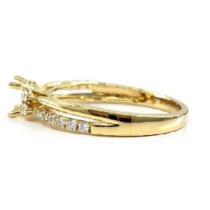 Chine Usine En Gros Fine Jewelry 18k Solide Or Jaune Véritable Diamant Éternité Semi Monture De Mariage Bagues De Fiançailles Pour Les Femmes - Product Image 2