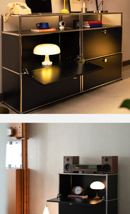 Middle Ancient Module Movable Drawer Door <strong>Black</strong> Bauhaus Solid Wood Sofa <strong>Side</strong> Rack Porch Storage Minimalist <strong>Cabinet</strong> - Product Image 5