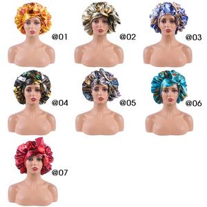 Tresse cheveux bord foulards tête nuit bonnets de couchage tache soie cravate cheveux tresses enveloppes Double face femmes Bonnet - Product Image 6