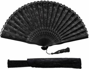 21Cm Bamboo Silk As Souvenir <b>Gifts</b> Lace Hand Fan - Product Image 1