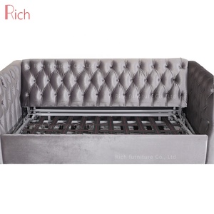Sofá cama de lujo para jóvenes, lujoso sofá plegable de lujo, estilo contemporáneo, color gris y plateado - Product Image 4