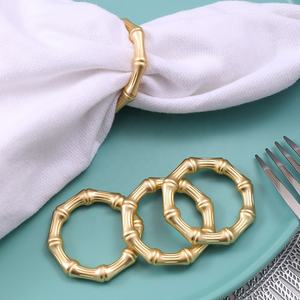 Anneau <span class=keywords><strong>de</strong></span> serviette en bambou doré, nouveau stock, boucle <span class=keywords><strong>de</strong></span> serviette <span class=keywords><strong>de</strong></span> table pour <span class=keywords><strong>restaurant</strong></span>, pour les occasions <span class=keywords><strong>de</strong></span> mariage - Product Image 1