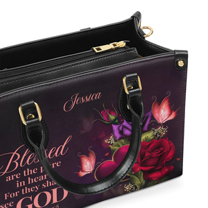 Bolso de mano de nuevo diseño Blessed Are The Pure In Heart For They Shall See God Print Bolsos al por mayor para mujer Logotipo personalizado de lujo - Product Image 3