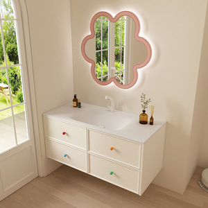Modern cosmetic bathroom cabinet combination ceramic integrated basin washbasin cream bathroom washbasin - Product Image 6