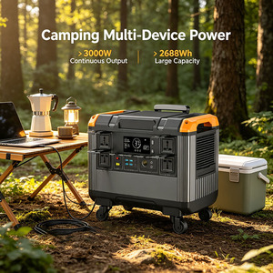 สถานีไฟฟ้าพกพา 3000W สำหรับใช้งานกลางแจ้ง 220V เครื่องสำรองไฟฟ้า (UPS)  แบตเตอรี่โซลาร์ Lifepo4 สำหรับใช้ในบ้าน - Product Image 1