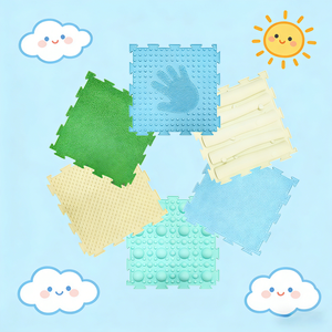 SHUXIN Multi Texture Spliced Silicone Mat Toddler Sensory Early Education Balance Pad Portable Home Non slip Floor Cushion - Product Image 6