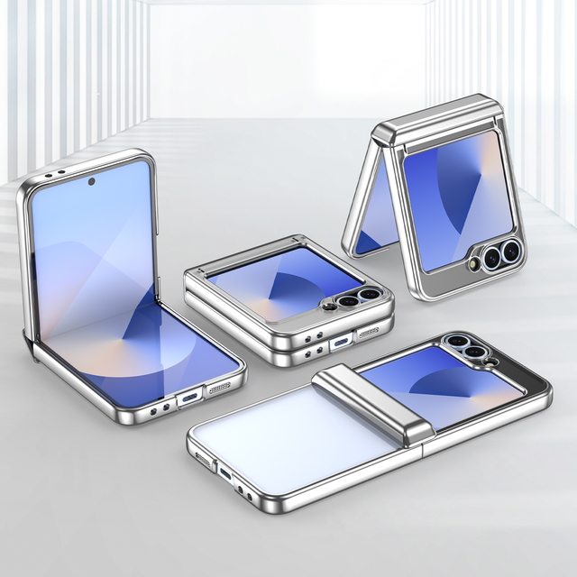 New Arrival Hard PC Electroplating 360 Degree Full Protection Folding Mobile Phone Cover Case for Samsung Galaxy Z Flip 7 6 5