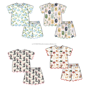 Précommande MOQ 5 – Ensemble Robe et Short Adorable pour Bébé Fille – Coton Biologique Imprimé – Robe Bleue à Nœud et Motif Floral – Vente en Gros - Product Image 5
