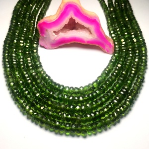 Wholesale Faceted Rondelle Shape <b>Peridot</b> Gemstone Loose Green Color Jewelry for <b>Necklace</b>/Bracelet Natural Quality Stone Beads - Product Image 1