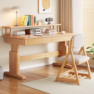 Silla de mesa de escritura plegable de madera maciza para niños, para el hogar, dormitorio, sala de estar, uso en la escuela primaria, escritorio de estudio para niños - Product Image 1