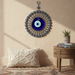 <span class=keywords><strong>Grande</strong></span> Decorazione da Parete con Perle e Occhio Turco in Vetro Fatto a Mano dalla TURCHIA - Product Image 3