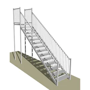 CBMmart benutzer definierte langlebige feuer verzinkte Außentreppe vorgefertigte Metall treppe Außentreppe