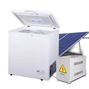 Prix usine R134a 150L congélateur coffre à porte unique congélateurs profonds à énergie solaire 12/24VDC congélateur solaire porte pliante 3 ans 80mm