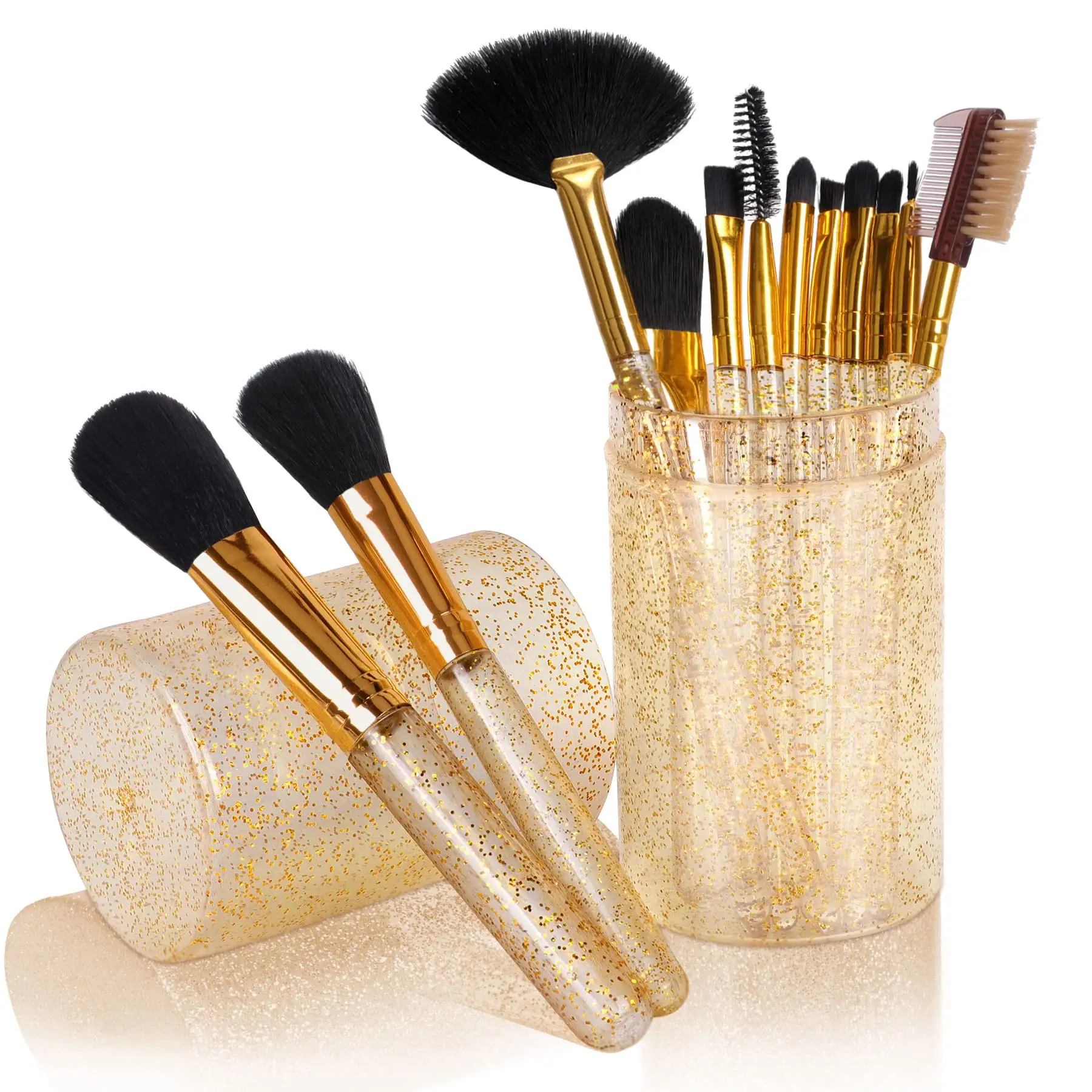 Beauty 12 pieces Professional Makeup Brush Set Vegan Box Makeup Sponge Brush Cleaner Guide Makeup Tool Gift box